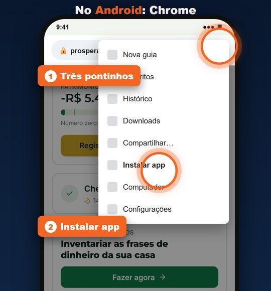 Se não aparecer, toque nos três pontinhos