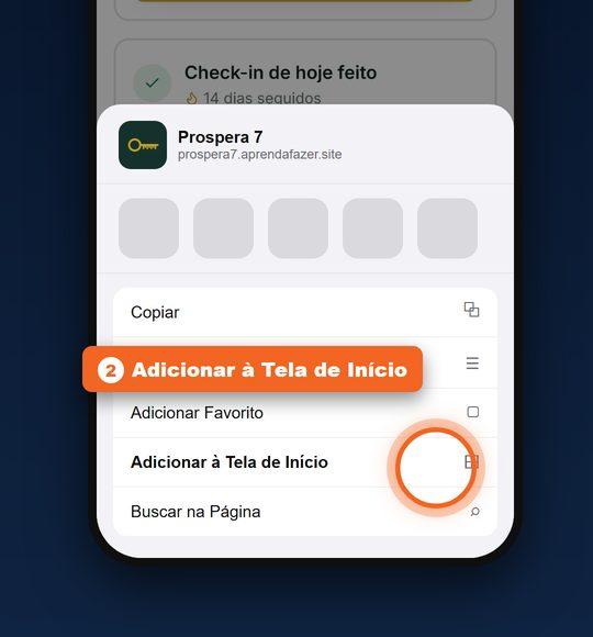 Toque em "Adicionar à Tela de Início"